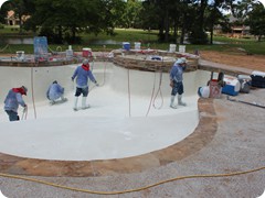 Pebble Tec being applied 