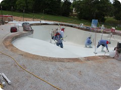 Pebble Tec being applied 