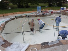 Pebble Tec being applied 